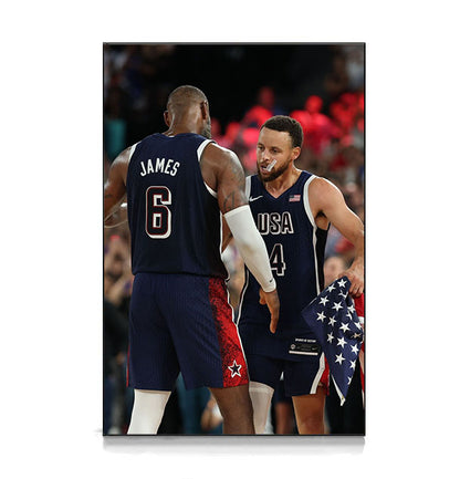 Team USA 2024 Olympics🥇3:2 WallArt - Crystal Porcelain Painting - Aluminum Frame