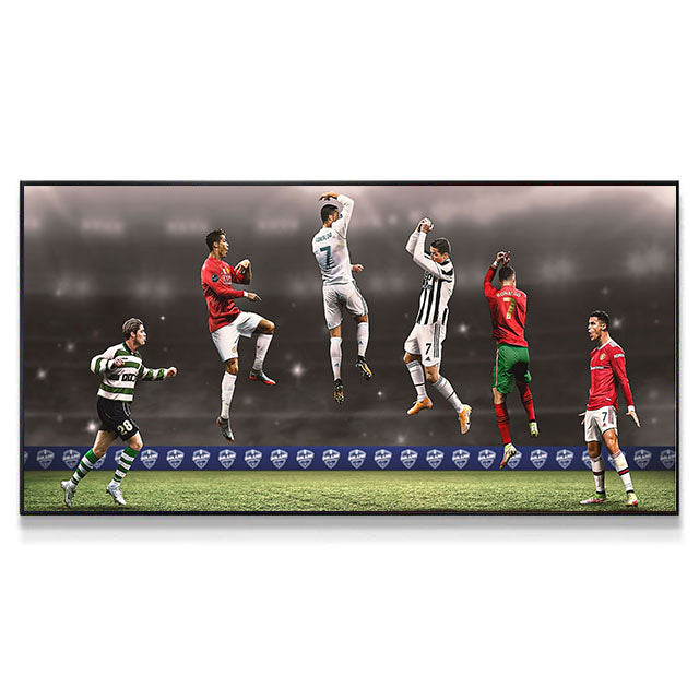 Cristiano Ronaldo - Horizontal 2:1 WallArt - Crystal Porcelain Painting - Aluminum Frame