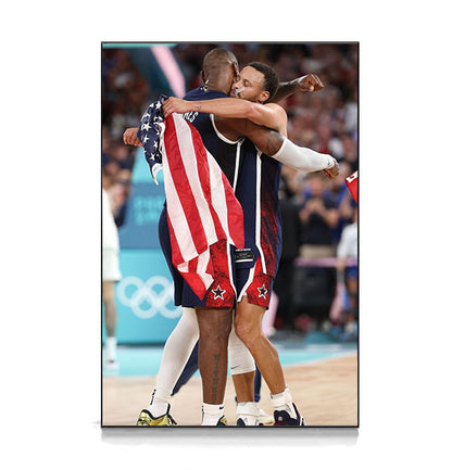 Team USA 2024 Olympics🥇3:2 WallArt - Crystal Porcelain Painting - Aluminum Frame