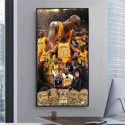 Kobe Bryant 🐍 Gigi - Vertical 1:2 WallArt - Crystal Porcelain Painting - Aluminum Frame