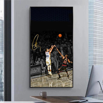 Stephen Curry - Vertical 1:2 WallArt - Crystal Porcelain Painting - Aluminum Frame