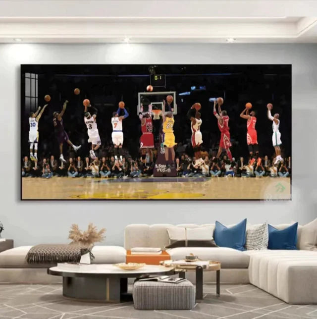 ARTE DE PARED DE BALONCESTO ALL-STAR (Disparos)