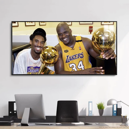 Arte de pared Kobe Bryant y Shaquille O'Neal