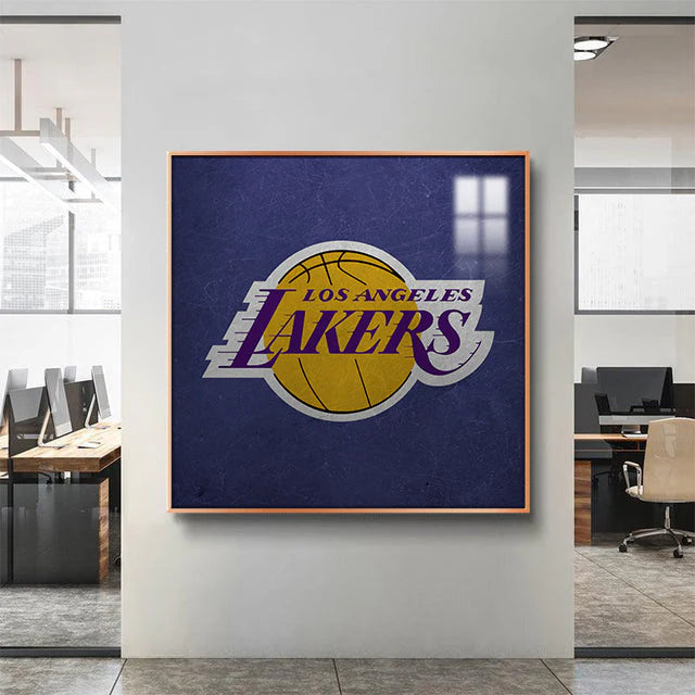 Los Angeles Lakers WallArt - Crystal Porcelain Painting - Aluminum Frame