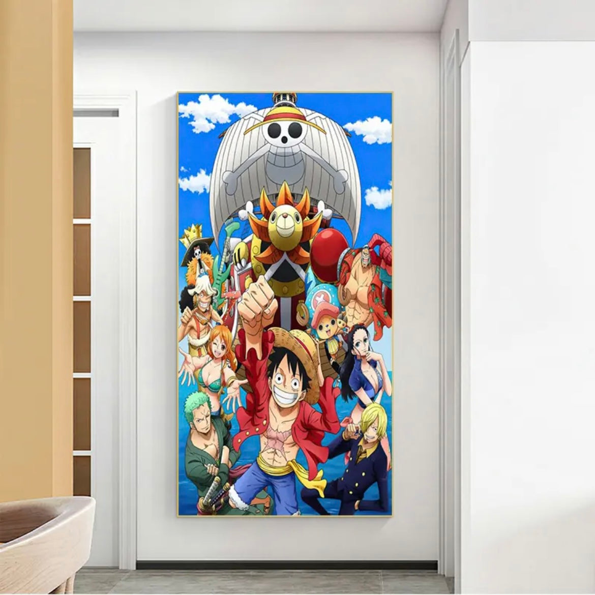 OnePiece WALL ART - Crystal Porcelain Painting - Aluminum Frame