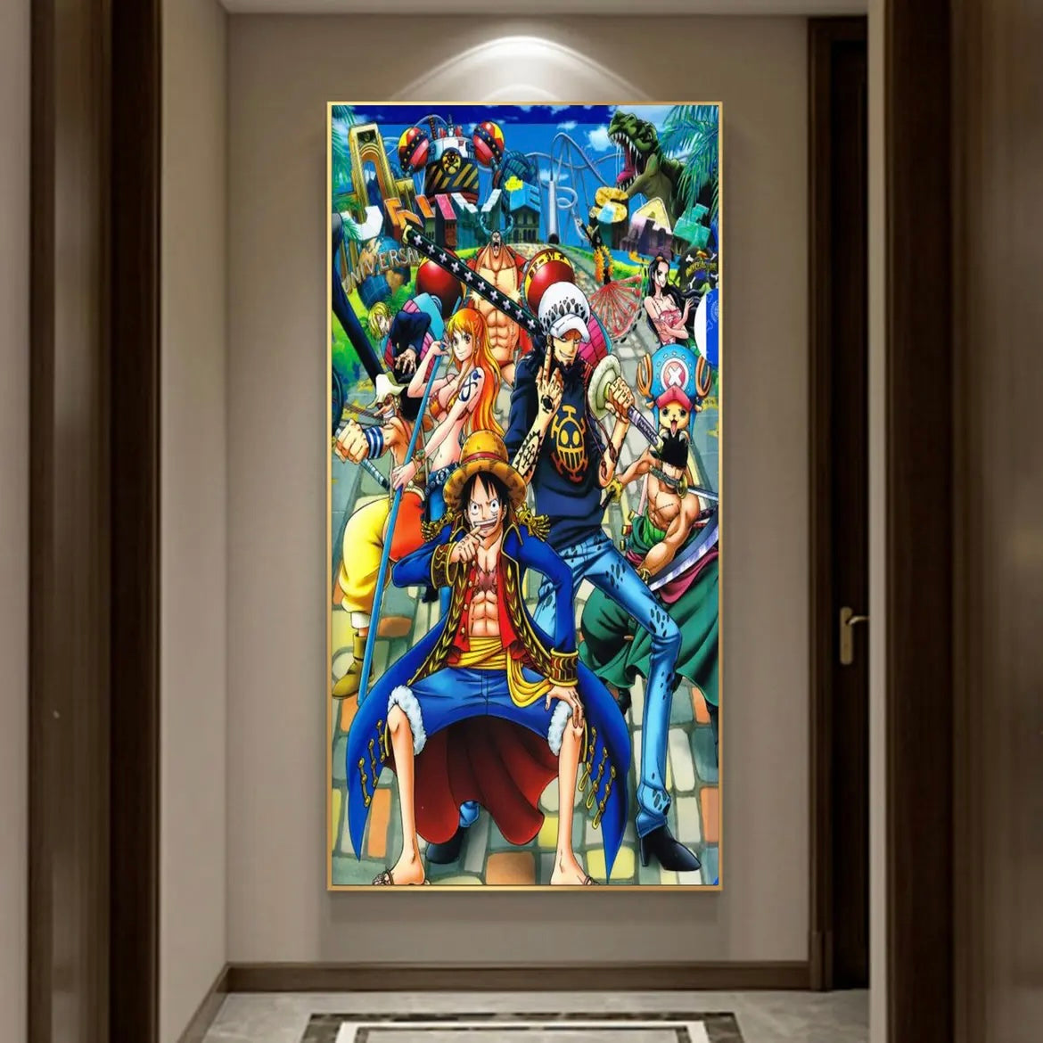 OnePiece WALL ART - Crystal Porcelain Painting - Aluminum Frame