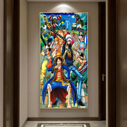 OnePiece WALL ART - Crystal Porcelain Painting - Aluminum Frame