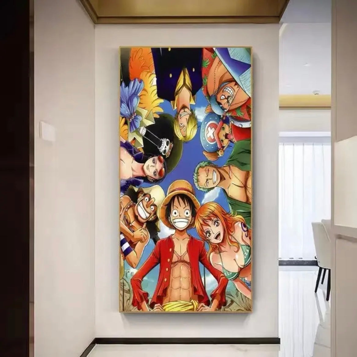 OnePiece WALL ART - Crystal Porcelain Painting - Aluminum Frame