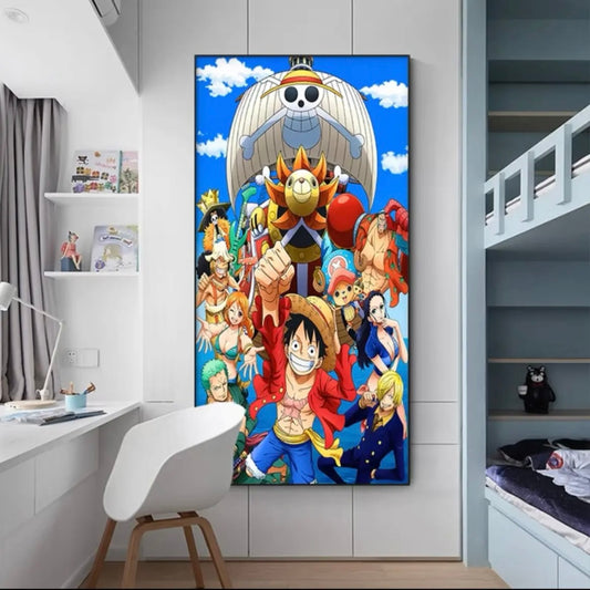 OnePiece WALL ART - Crystal Porcelain Painting - Aluminum Frame