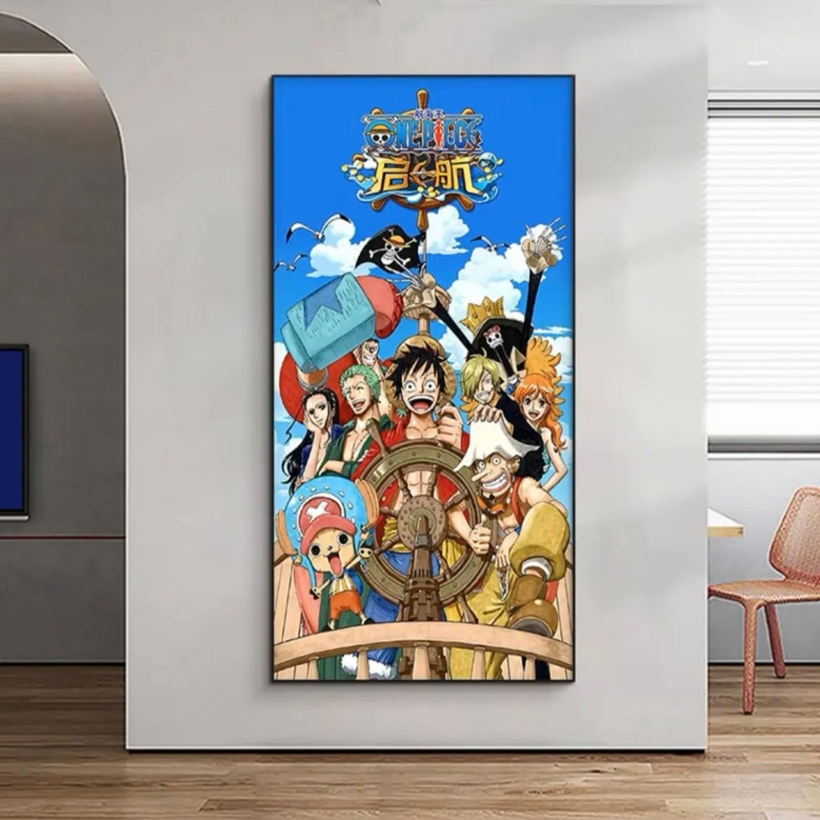 OnePiece WALL ART - Crystal Porcelain Painting - Aluminum Frame