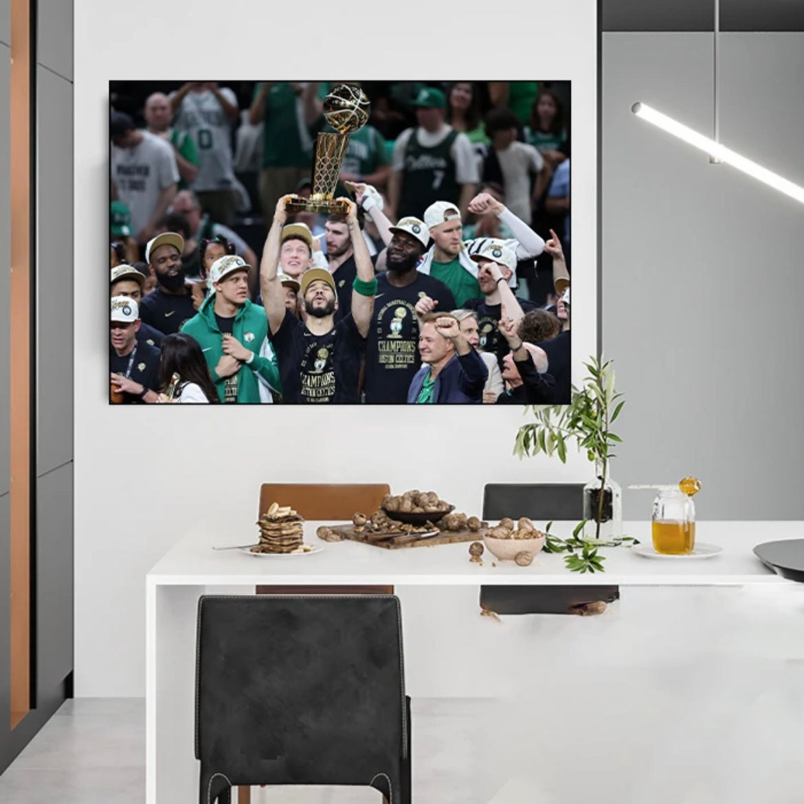 2024 Celtics Championship Wall Art - Crystal Porcelain Painting - Aluminum Frame