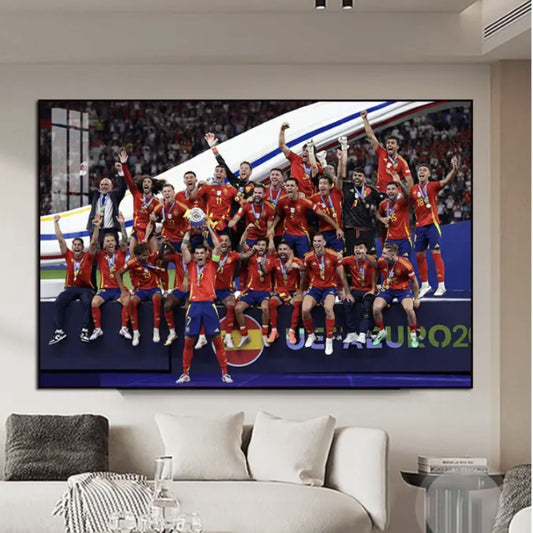 2024 Spain Euro Championships WALL ART - Crystal Porcelain Painting - Aluminum Frame