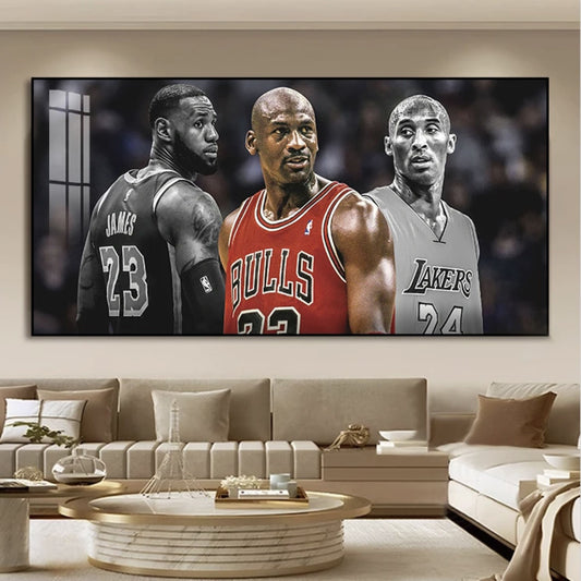 Michael Jordan🐐Kobe🐍James👑 Vertical 2:1 WallArt