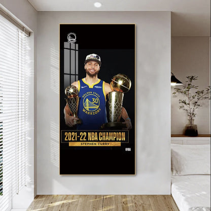 Stephen Curry - Vertical 1:2 WallArt - Crystal Porcelain Painting - Aluminum Frame