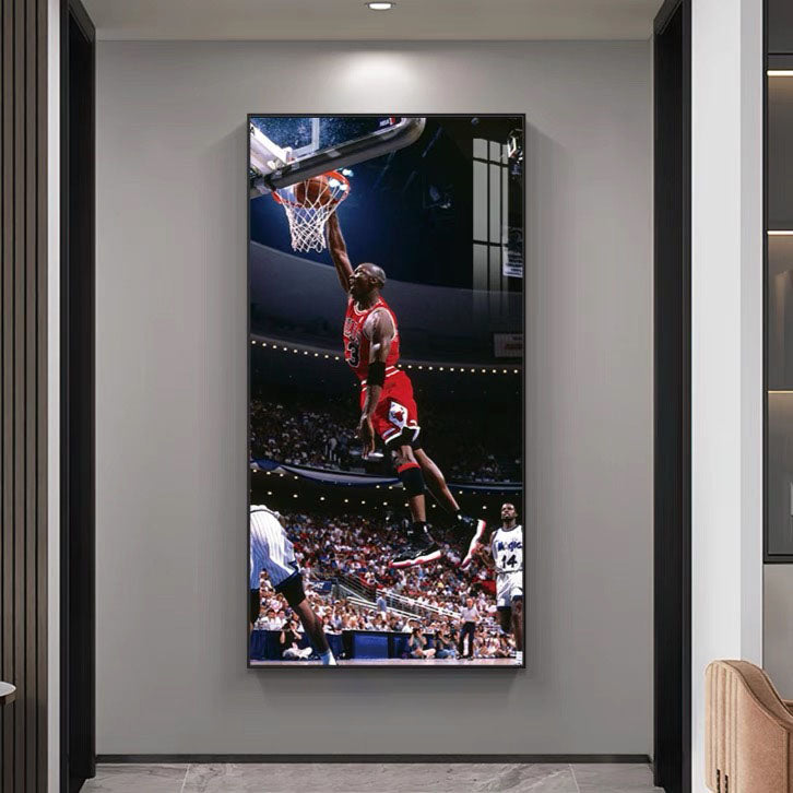 Michael Jordan🐐 Vertical 1:2 WallArt - Crystal Porcelain Painting - Aluminum Frame