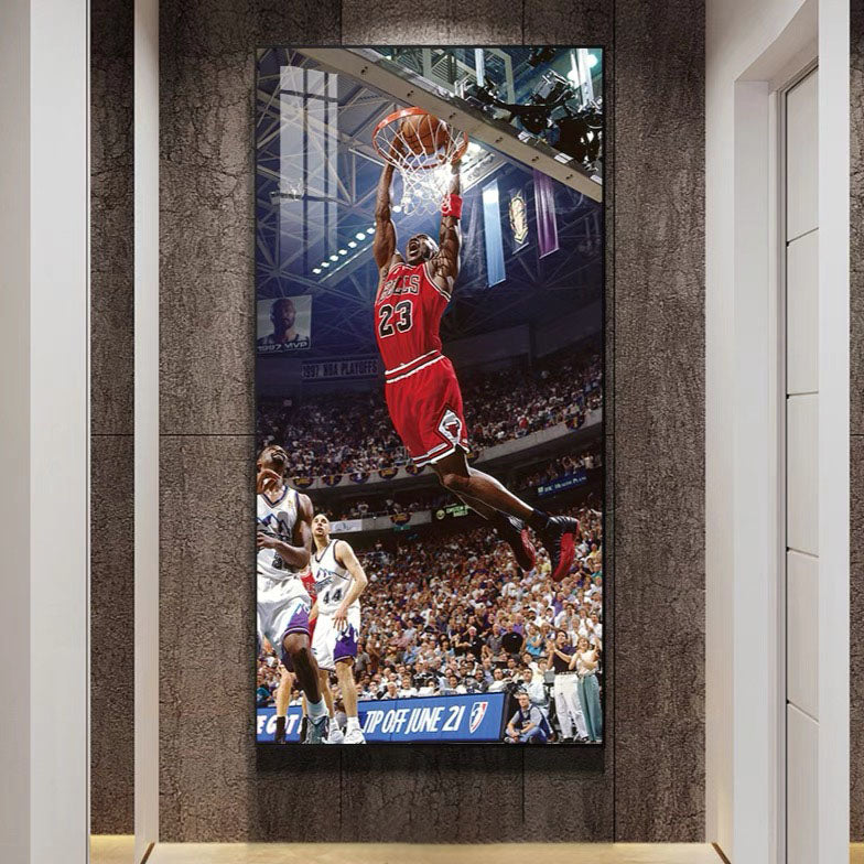 Michael Jordan🐐 Vertical 1:2 WallArt - Crystal Porcelain Painting - Aluminum Frame