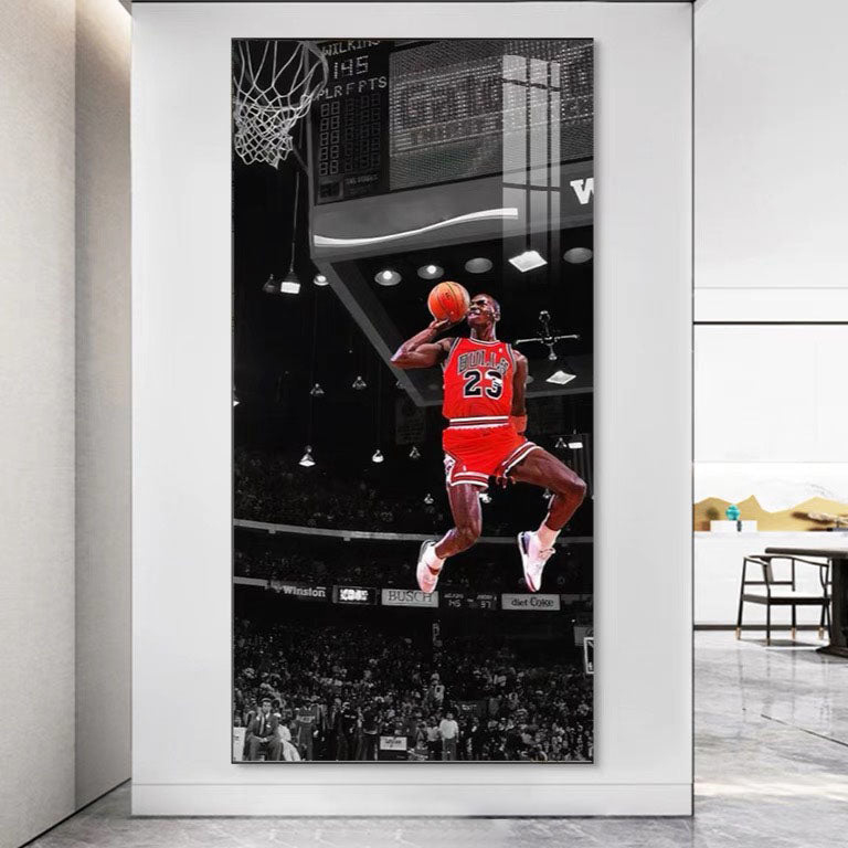 Michael Jordan🐐 Vertical 1:2 WallArt - Crystal Porcelain Painting - Aluminum Frame