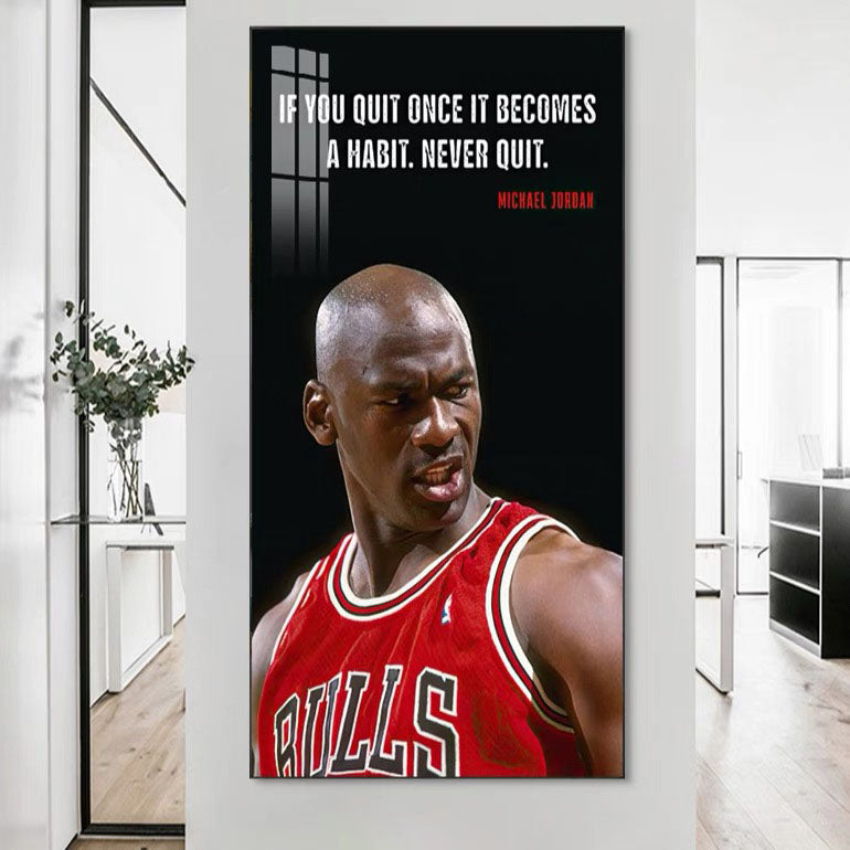 Michael Jordan🐐 Vertical 1:2 WallArt - Crystal Porcelain Painting - Aluminum Frame