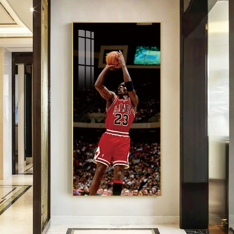 Michael Jordan🐐 Vertical 1:2 WallArt - Crystal Porcelain Painting - Aluminum Frame