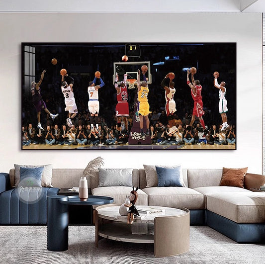 【Basketball All-Star Shooting】Horizontal 2:1 WallArt (8-Person)