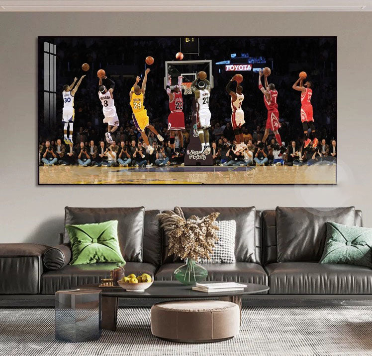 【Basketball All-Star Shooting】Horizontal 2:1 WallArt (8-Person)