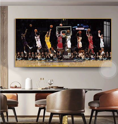 【Basketball All-Star Shooting】Horizontal 2:1 WallArt (8-Person)