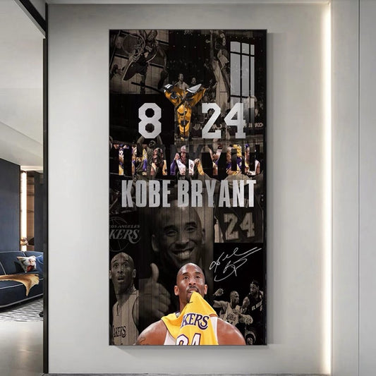 Kobe Bryant 🐍 Vertical 1:2 WallArt - Crystal Porcelain Painting - Aluminum Frame