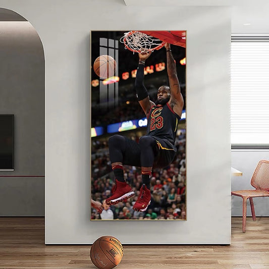 LeBron James Cavaliers - Vertical 1:2 WallArt - Crystal Porcelain Painting - Aluminum Frame