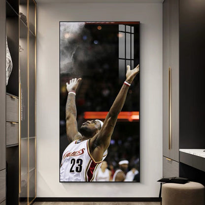 LeBron James Cavaliers - Vertical 1:2 WallArt - Crystal Porcelain Painting - Aluminum Frame