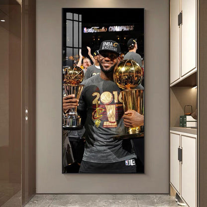 LeBron James Cavaliers - Vertical 1:2 WallArt - Crystal Porcelain Painting - Aluminum Frame