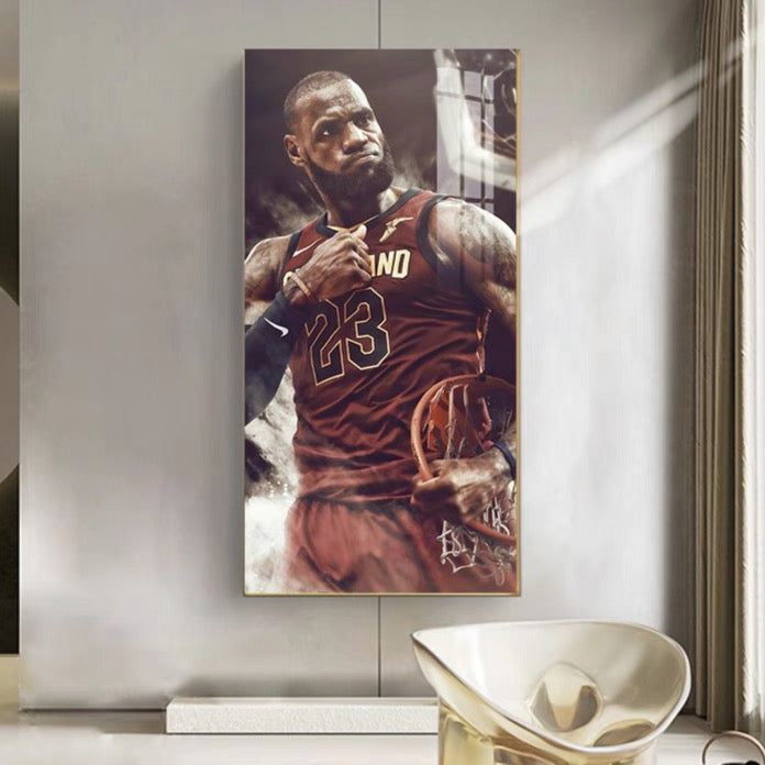 LeBron James Cavaliers - Vertical 1:2 WallArt - Crystal Porcelain Painting - Aluminum Frame