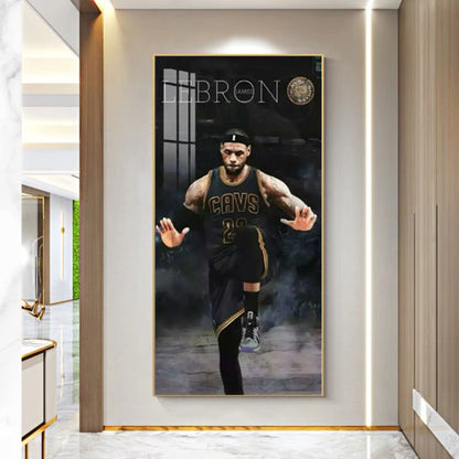 LeBron James Cavaliers - Vertical 1:2 WallArt - Crystal Porcelain Painting - Aluminum Frame