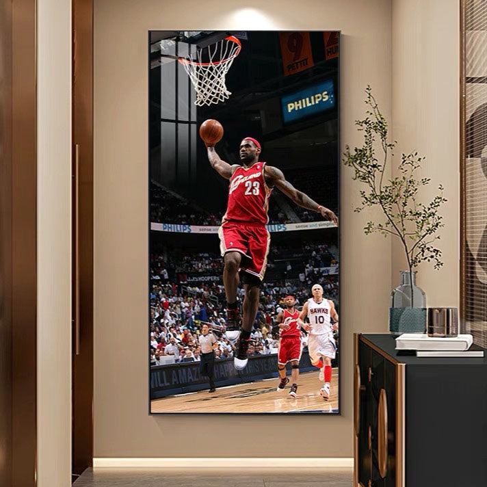 LeBron James Cavaliers - Vertical 1:2 WallArt - Crystal Porcelain Painting - Aluminum Frame