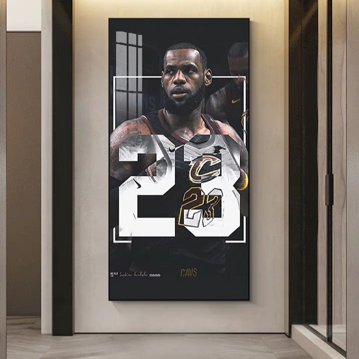 LeBron James Cavaliers - Vertical 1:2 WallArt - Crystal Porcelain Painting - Aluminum Frame