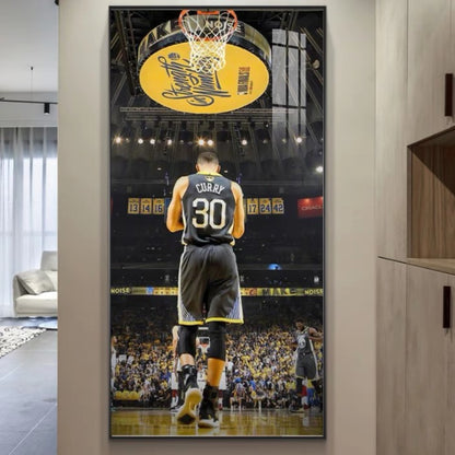 Stephen Curry - Vertical 1:2 WallArt - Crystal Porcelain Painting - Aluminum Frame