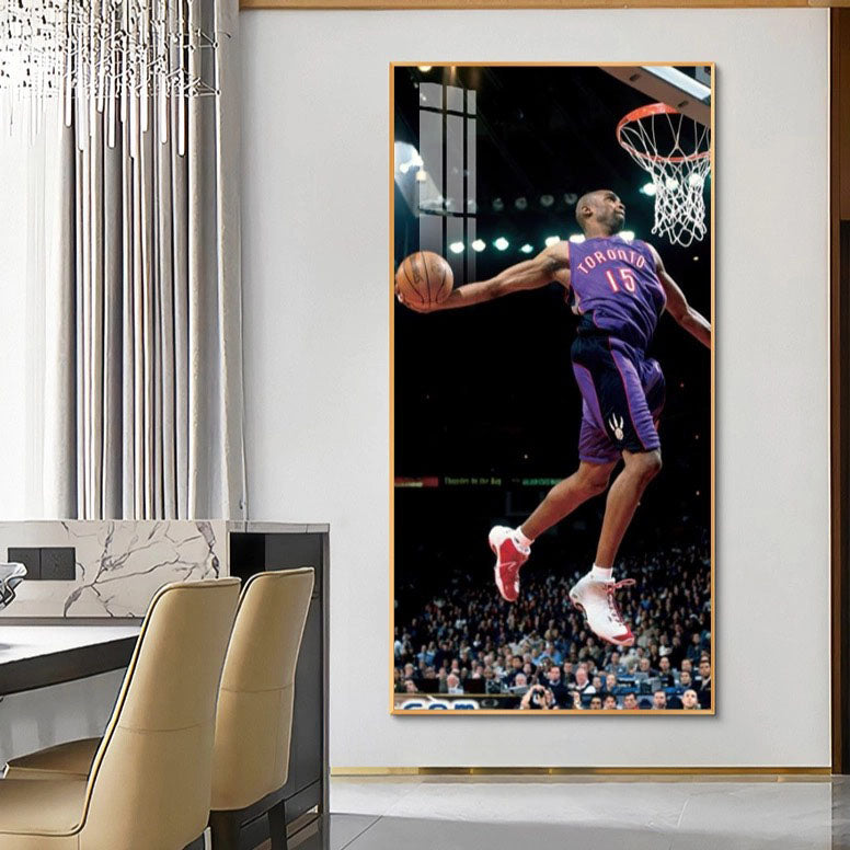 Vince Carter - Vertical 1:2 WallArt - Crystal Porcelain Painting - Aluminum Frame