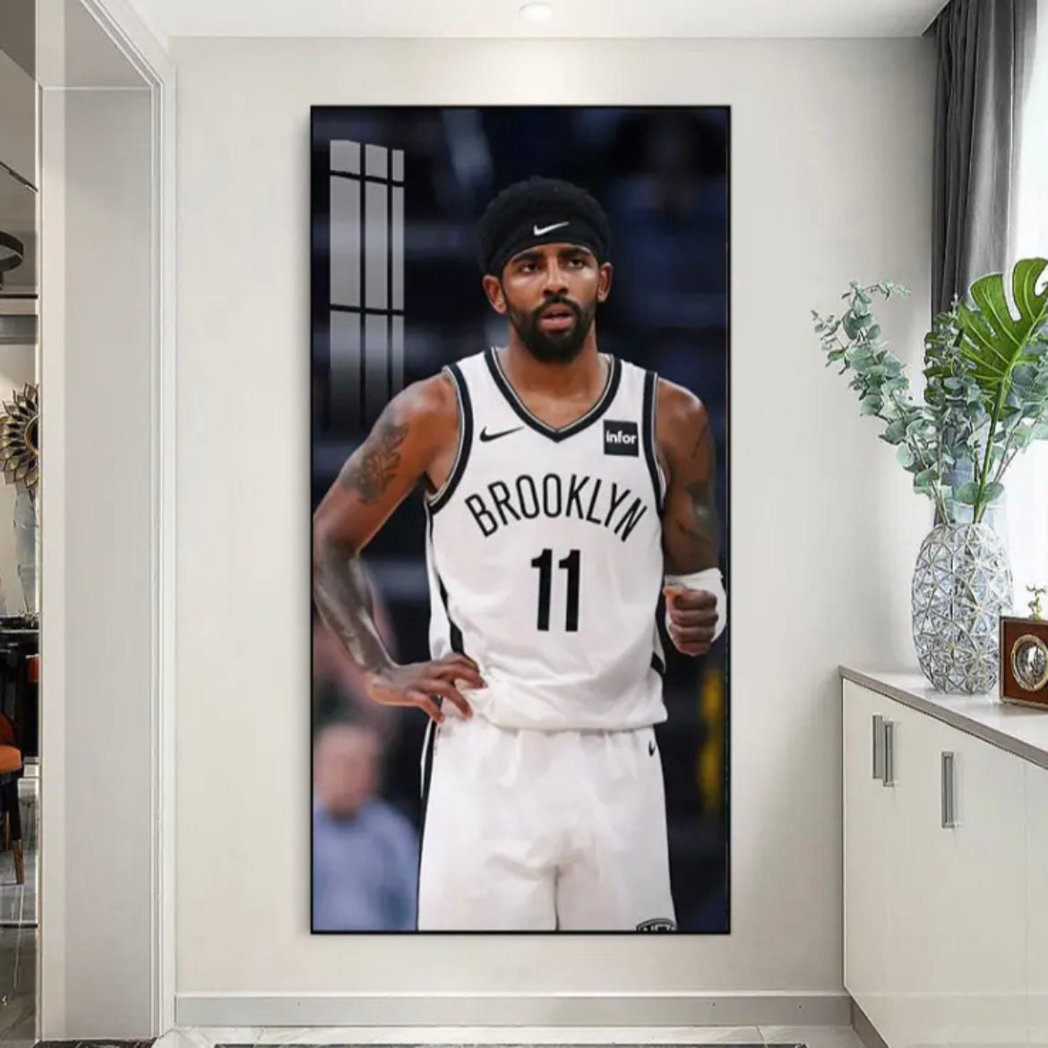 Kyrie Irving - Vertical 1:2 WallArt - Crystal Porcelain Painting - Aluminum Frame