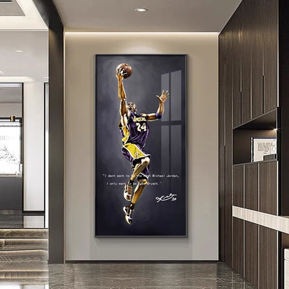 Kobe Bryant 🐍 Gigi - Vertical 1:2 WallArt - Crystal Porcelain Painting - Aluminum Frame