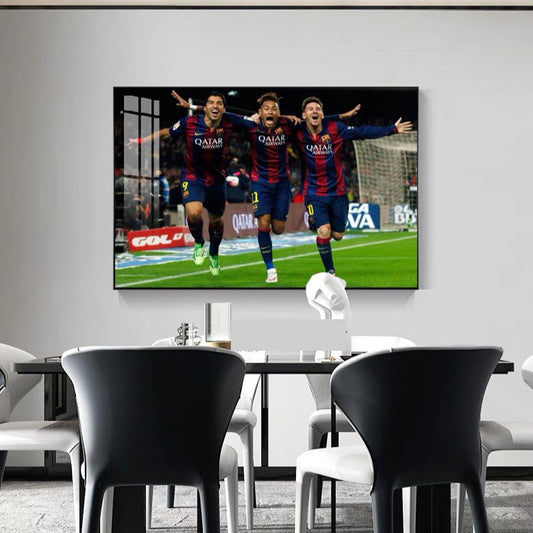 Real Madrid's BBC & Barcelona's MSN: Legendary Football Tridents - Horizontal 3:2 WallArt