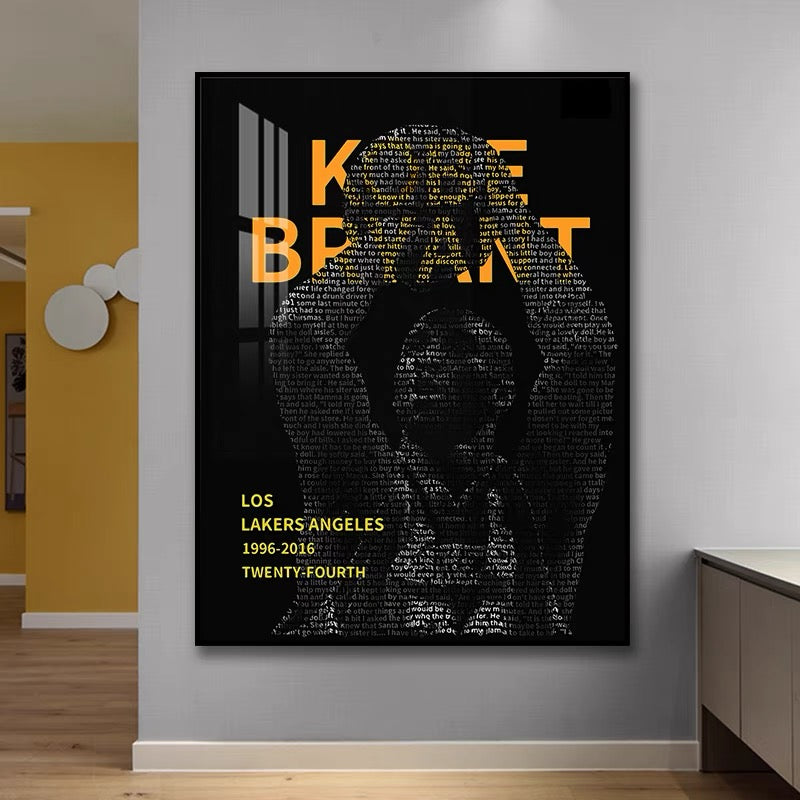 Kobe Bryant - Vertical 2:3 WallArt - Crystal Porcelain Painting - Aluminum Frame