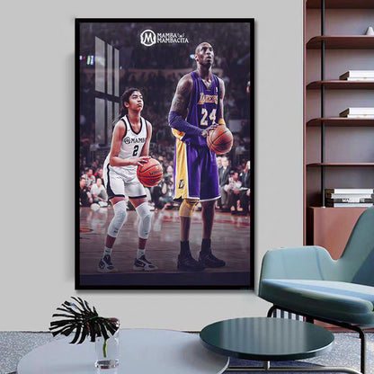 Kobe Bryant Gigi Jordan LeBron Iverson Wade Ray Allen - Vertical 2:3 WallArt