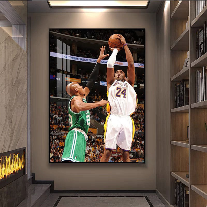 Kobe Bryant Gigi Jordan LeBron Iverson Wade Ray Allen - Vertical 2:3 WallArt