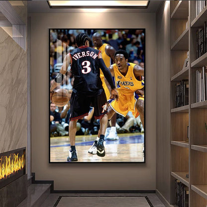 Kobe Bryant Gigi Jordan LeBron Iverson Wade Ray Allen - Vertical 2:3 WallArt