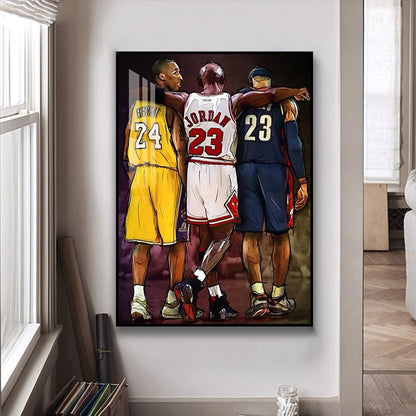 Kobe Bryant Gigi Jordan LeBron Iverson Wade Ray Allen - Vertical 2:3 WallArt