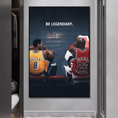 Kobe Bryant Gigi Jordan LeBron Iverson Wade Ray Allen - Vertical 2:3 WallArt