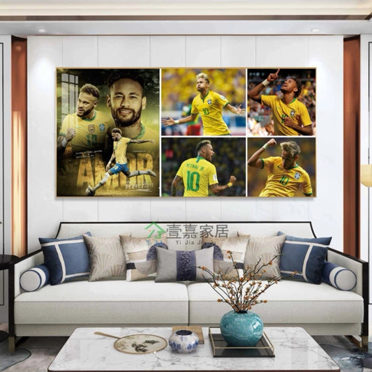 Neymar Jr. Horizontal 2:1 WallArt - Crystal Porcelain Painting - Aluminum Frame