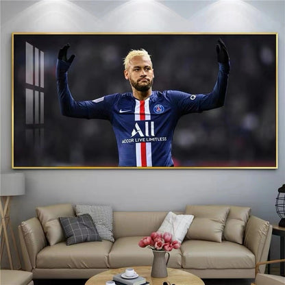 Neymar Jr. Horizontal 2:1 WallArt - Crystal Porcelain Painting - Aluminum Frame