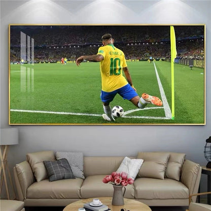 Neymar Jr. Horizontal 2:1 WallArt - Crystal Porcelain Painting - Aluminum Frame