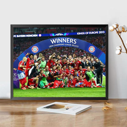 Real Madrid, Barcelona, Manchester United, Liverpool - Champions League WallArt