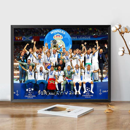 Real Madrid, Barcelona, Manchester United, Liverpool - Champions League WallArt
